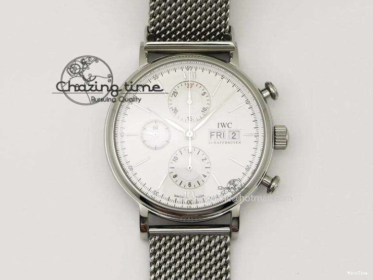 MIROTIME 0319 Portofino IW458101 RG MK 1:1 Best Edition Silver Dial On Red Leather Strap MIYOTA FashionForward 7162